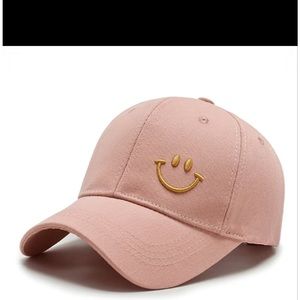 Pink Smile Hat Embroidered